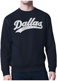Starter Dallas Cowboys Mens Navy Blue Tailsweep Long Sleeve Crew Sweatshirt
