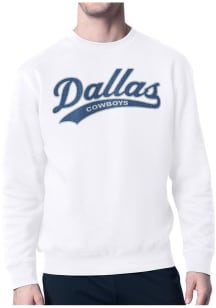 Starter Dallas Cowboys Mens White Tailsweep Long Sleeve Crew Sweatshirt