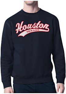 Starter Houston Texans Mens Navy Blue Tailsweep Long Sleeve Crew Sweatshirt