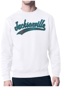 Starter Jacksonville Jaguars Mens White Tailsweep Long Sleeve Crew Sweatshirt