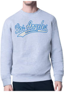 Starter Los Angeles Chargers Mens Grey Tailsweep Long Sleeve Crew Sweatshirt