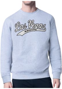 Starter Las Vegas Raiders Mens Grey Tailsweep Long Sleeve Crew Sweatshirt