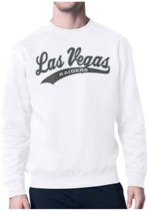 Starter Las Vegas Raiders Mens White Tailsweep Long Sleeve Crew Sweatshirt