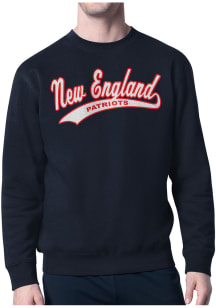 Starter New England Patriots Mens Navy Blue Tailsweep Long Sleeve Crew Sweatshirt