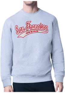 Starter San Francisco 49ers Mens Grey Tailsweep Long Sleeve Crew Sweatshirt