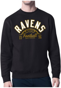Starter Baltimore Ravens Mens Black Half Ball Long Sleeve Crew Sweatshirt