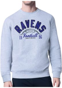 Starter Baltimore Ravens Mens Grey Half Ball Long Sleeve Crew Sweatshirt