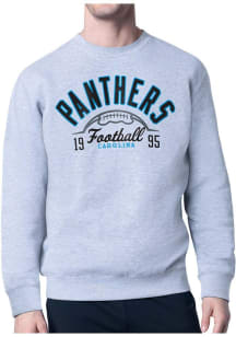 Starter Carolina Panthers Mens Grey Half Ball Long Sleeve Crew Sweatshirt