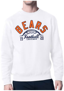 Starter Chicago Bears Mens White Half Ball Long Sleeve Crew Sweatshirt