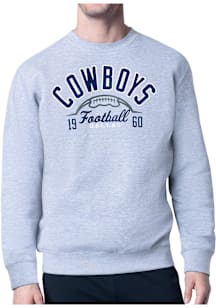 Starter Dallas Cowboys Mens Grey Half Ball Long Sleeve Crew Sweatshirt