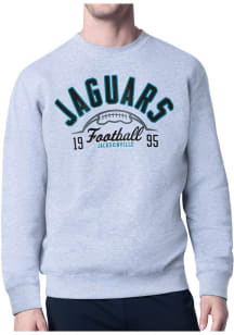 Starter Jacksonville Jaguars Mens Grey Half Ball Long Sleeve Crew Sweatshirt