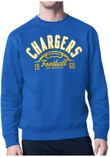 Starter Los Angeles Chargers Mens Blue Half Ball Long Sleeve Crew Sweatshirt