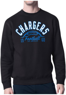 Starter Los Angeles Chargers Mens Black Half Ball Long Sleeve Crew Sweatshirt