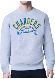 Starter Los Angeles Chargers Mens Grey Half Ball Long Sleeve Crew Sweatshirt