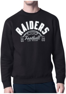 Starter Las Vegas Raiders Mens Black Half Ball Long Sleeve Crew Sweatshirt