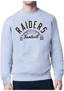 Starter Las Vegas Raiders Mens Grey Half Ball Long Sleeve Crew Sweatshirt