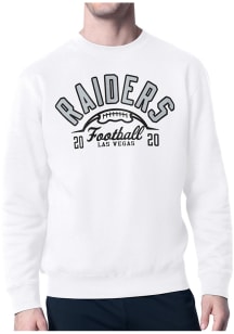 Starter Las Vegas Raiders Mens White Half Ball Long Sleeve Crew Sweatshirt