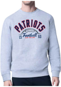 Starter New England Patriots Mens Grey Half Ball Long Sleeve Crew Sweatshirt