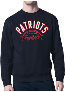 Starter New England Patriots Mens Navy Blue Half Ball Long Sleeve Crew Sweatshirt