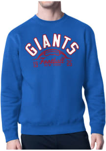 Starter New York Giants Mens Blue Half Ball Long Sleeve Crew Sweatshirt