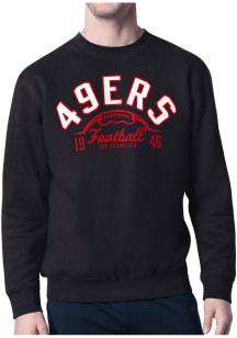 Starter San Francisco 49ers Mens Black Half Ball Long Sleeve Crew Sweatshirt