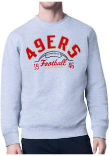 Starter San Francisco 49ers Mens Grey Half Ball Long Sleeve Crew Sweatshirt