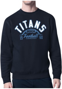 Starter Tennessee Titans Mens Navy Blue Half Ball Long Sleeve Crew Sweatshirt