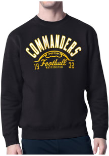 Starter Washington Commanders Mens Black Half Ball Long Sleeve Crew Sweatshirt