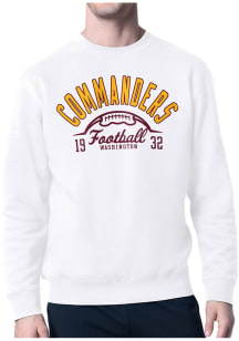 Starter Washington Commanders Mens White Half Ball Long Sleeve Crew Sweatshirt