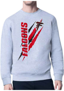 Starter Atlanta Falcons Mens Grey Color Scratch Long Sleeve Crew Sweatshirt