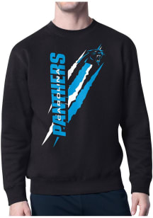 Starter Carolina Panthers Mens Black Color Scratch Long Sleeve Crew Sweatshirt