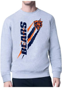 Starter Chicago Bears Mens Grey Color Scratch Long Sleeve Crew Sweatshirt