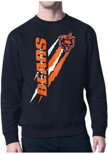 Starter Chicago Bears Mens Navy Blue Color Scratch Long Sleeve Crew Sweatshirt