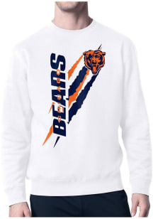 Starter Chicago Bears Mens White Color Scratch Long Sleeve Crew Sweatshirt