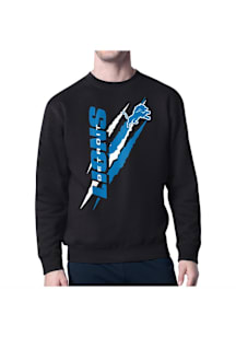 Starter Detroit Lions Mens Black Color Scratch Long Sleeve Crew Sweatshirt