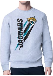 Starter Jacksonville Jaguars Mens Grey Color Scratch Long Sleeve Crew Sweatshirt