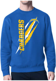 Starter Los Angeles Chargers Mens Blue Color Scratch Long Sleeve Crew Sweatshirt