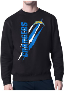 Starter Los Angeles Chargers Mens Black Color Scratch Long Sleeve Crew Sweatshirt