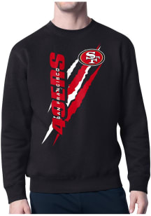 Starter San Francisco 49ers Mens Black Color Scratch Long Sleeve Crew Sweatshirt