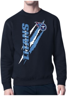 Starter Tennessee Titans Mens Navy Blue Color Scratch Long Sleeve Crew Sweatshirt