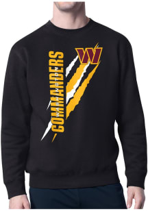 Starter Washington Commanders Mens Black Color Scratch Long Sleeve Crew Sweatshirt