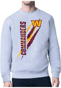 Starter Washington Commanders Mens Grey Color Scratch Long Sleeve Crew Sweatshirt