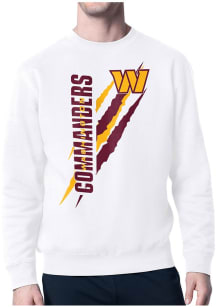 Starter Washington Commanders Mens White Color Scratch Long Sleeve Crew Sweatshirt