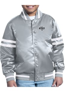 Starter Los Angeles Kings Youth Grey Stacked Logo Medium Weight Jacket