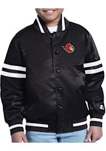 Starter Ottawa Senators Youth Black Stacked Logo Medium Weight Jacket