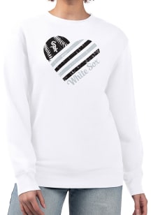 4Her Chicago White Sox Womens White Heart Crew Sweatshirt