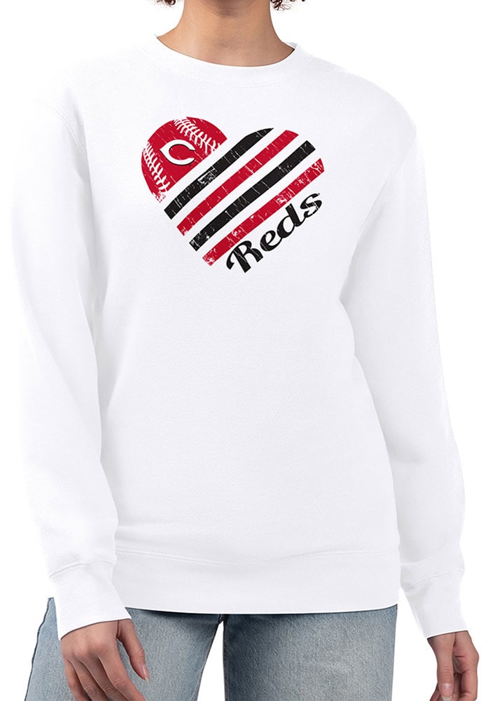 4Her Cincinnati Reds Womens Heart Crew Sweatshirt