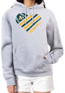 4Her Oakland Athletics Womens Grey Heart Hooded Sweatshirt