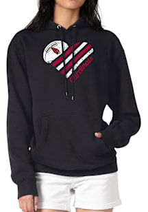 4Her Arizona Cardinals Womens Black Heart Hooded Sweatshirt
