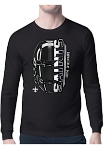 Starter New Orleans Saints Black Half Helmet Long Sleeve T Shirt